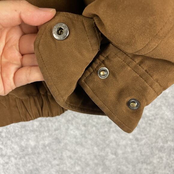 Jos A Bank Faux Suede Jacket Mens XXL Brown Removable Flannel Lining Classic Dad - Picture 8 of 16
